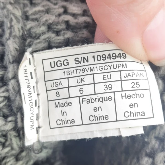 UGG Sweater Knit Foldover Boot Classic Grey Silver Warm Boho Casual Slouchy 8 - Picture 10 of 11